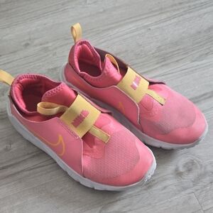 Nike Pink and Yellow Slip-On Sneakers with Elastic Band